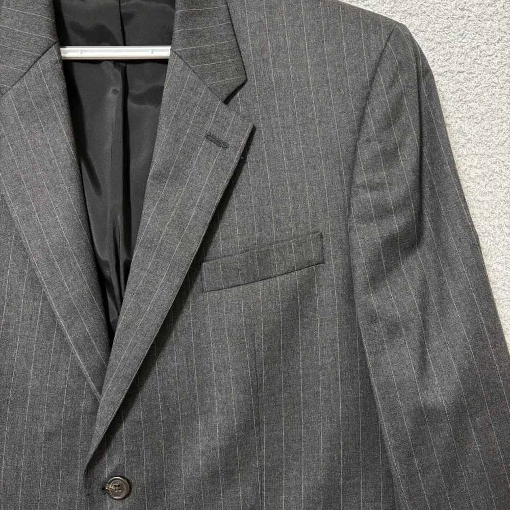 Lauren Ralph Lauren Gray Pinstripe Wool Blazer 43R Business Interview Sport Coat